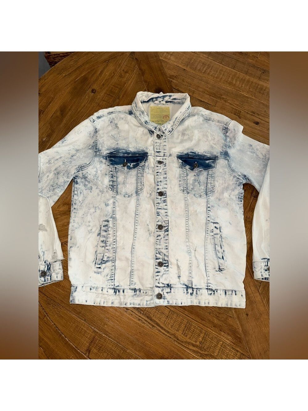 Intentionally destroyed & distressed denim jacket- XL - Smoke Rise Dnm Co.
